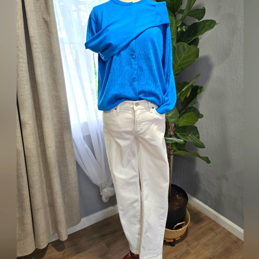 Banana Republic White Girlfriend Jeans